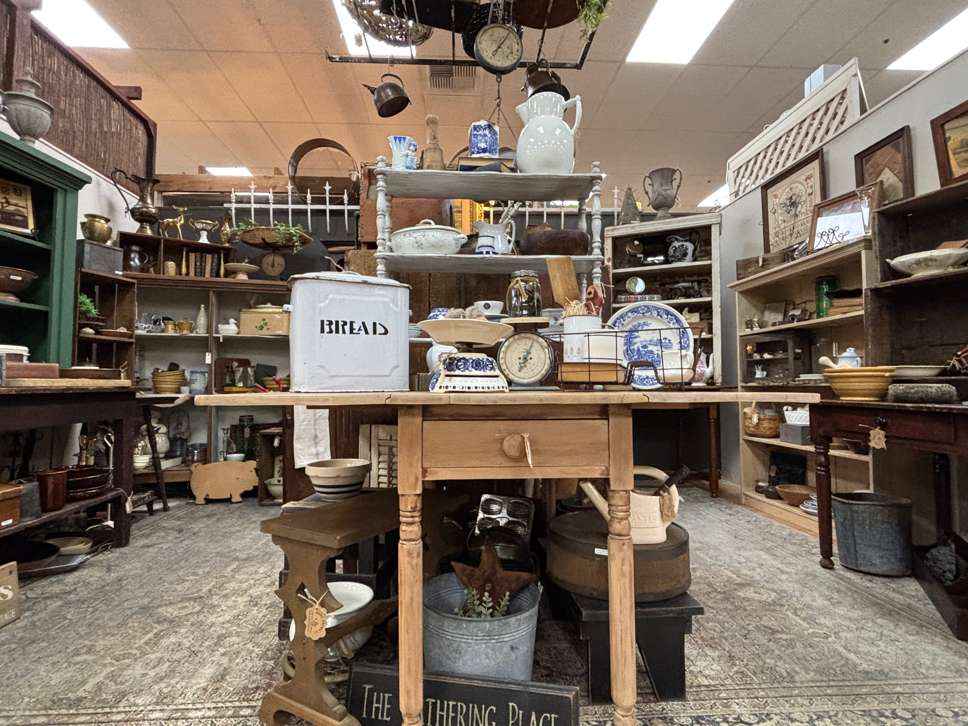 Junk Street Marketplace shop interior filled with curated antiques